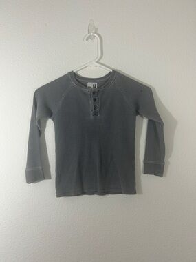 Cotton On Kids Long-Sleeve Waffle Henley - Gray